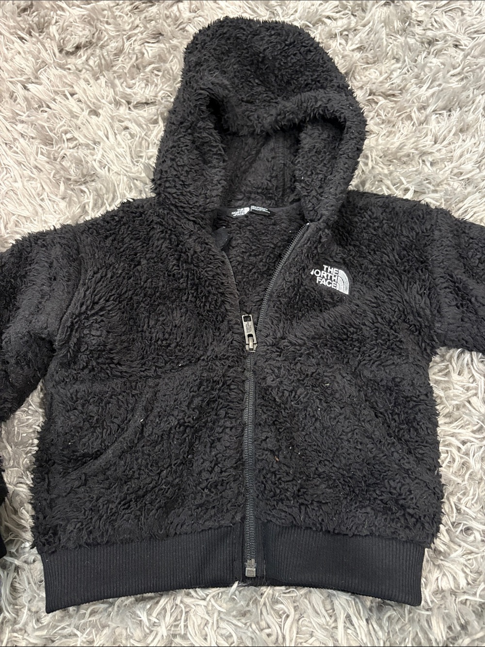 The North Face Kids Size 3 Black Sherpa Hoodie Jacket